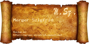Merger Szigfrid névjegykártya